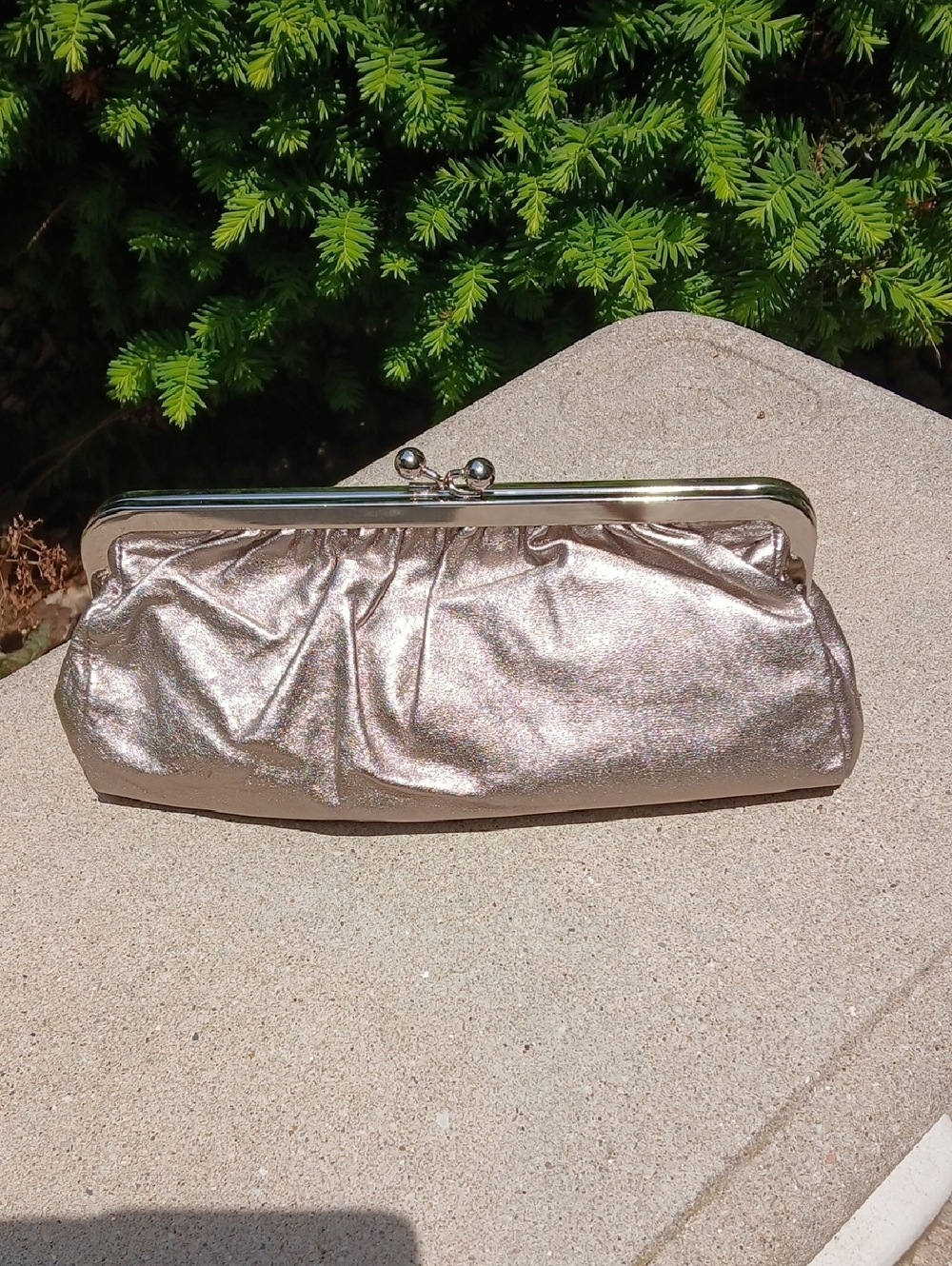 Express metallic evening clutch